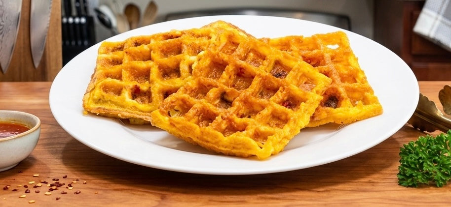Breakfast Chicken & Cheese Waffles (No Flour)