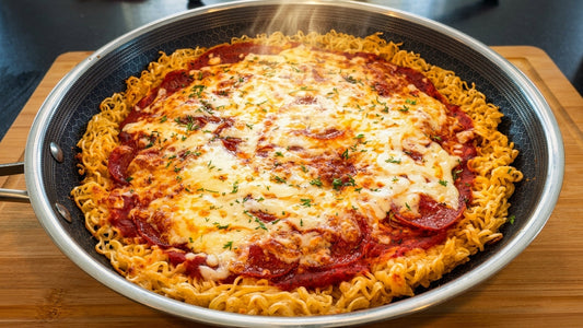 Crispy Ramen Crust Pizza
